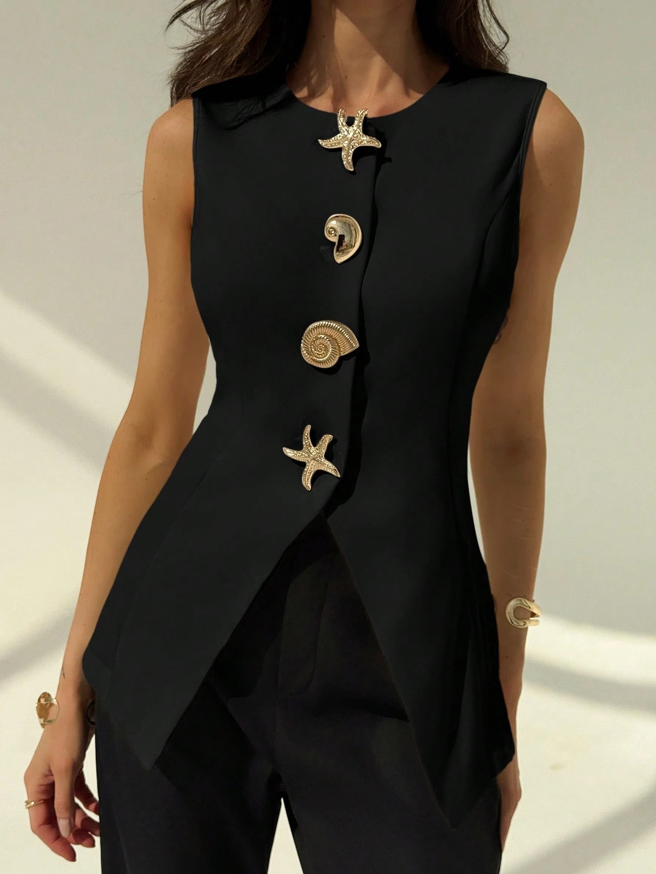 ESSENZA Vest Metalen Decor Blazer