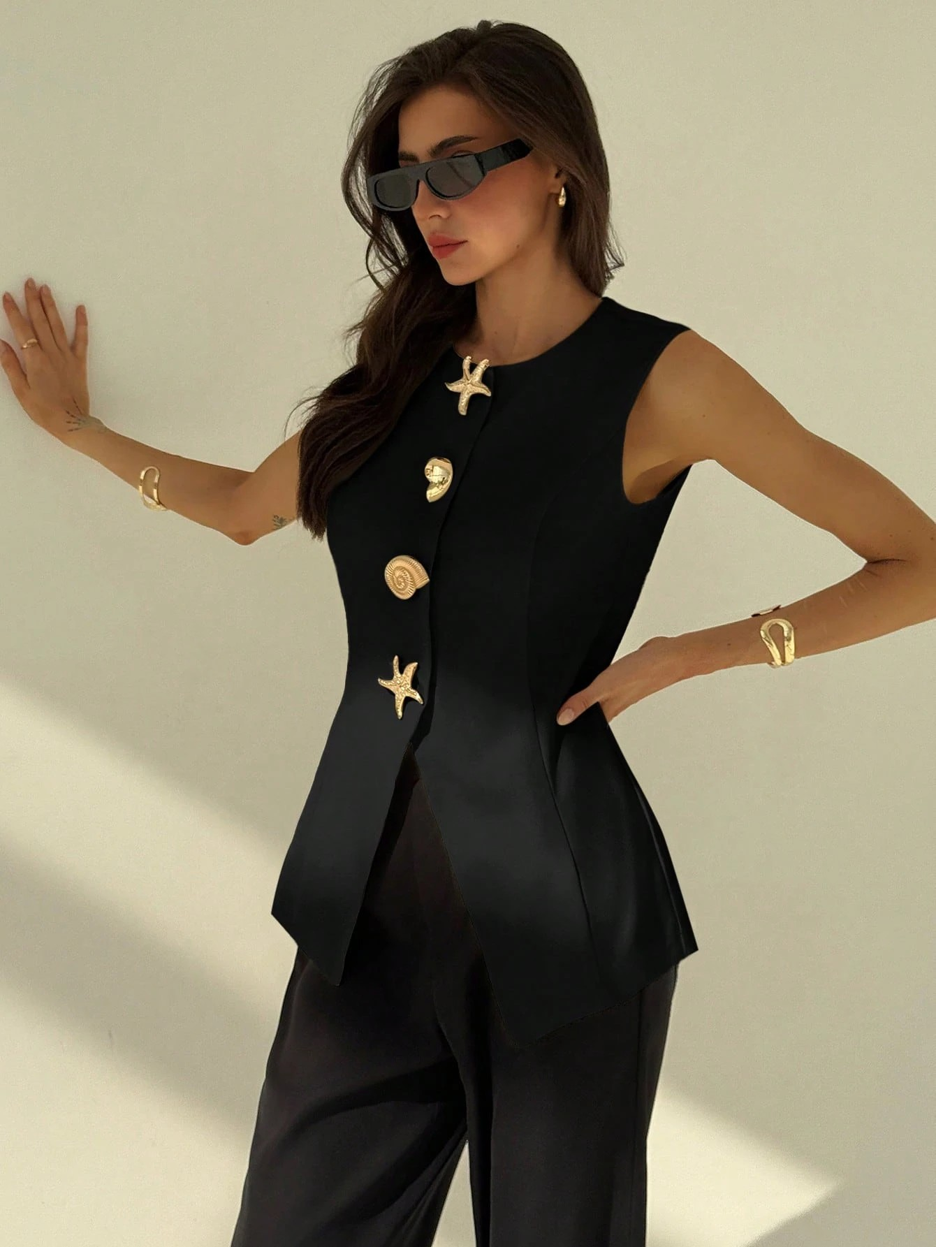 ESSENZA Vest Metalen Decor Blazer