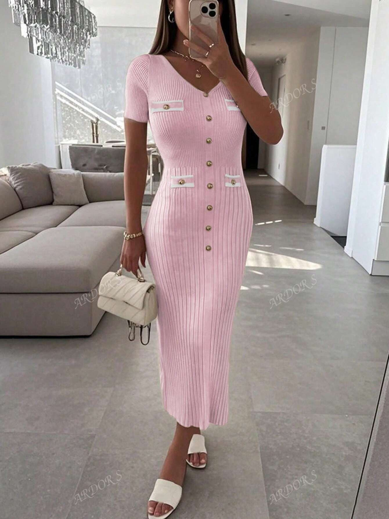 VELINE Elegante Gebreide Jurk