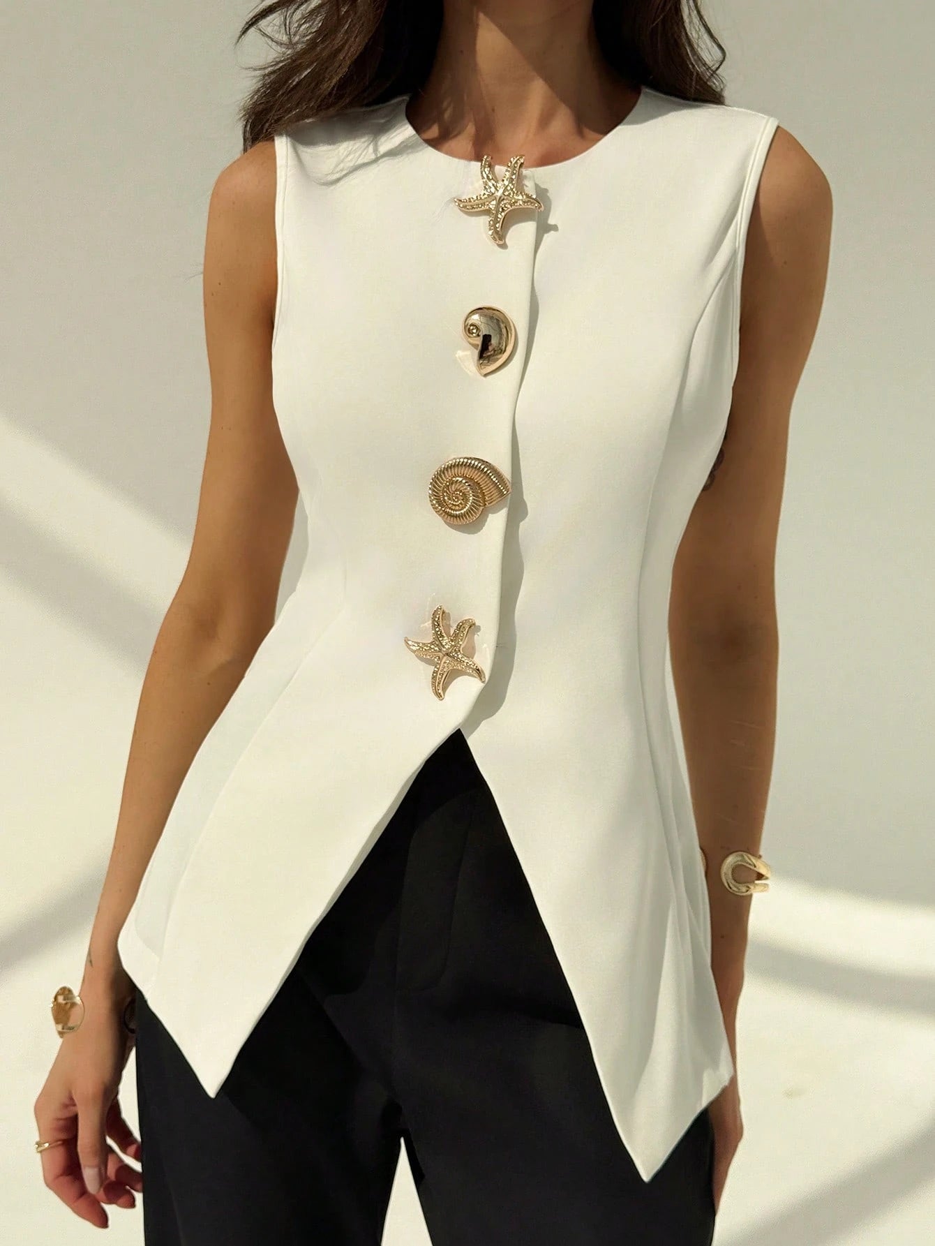ESSENZA Vest Metalen Decor Blazer